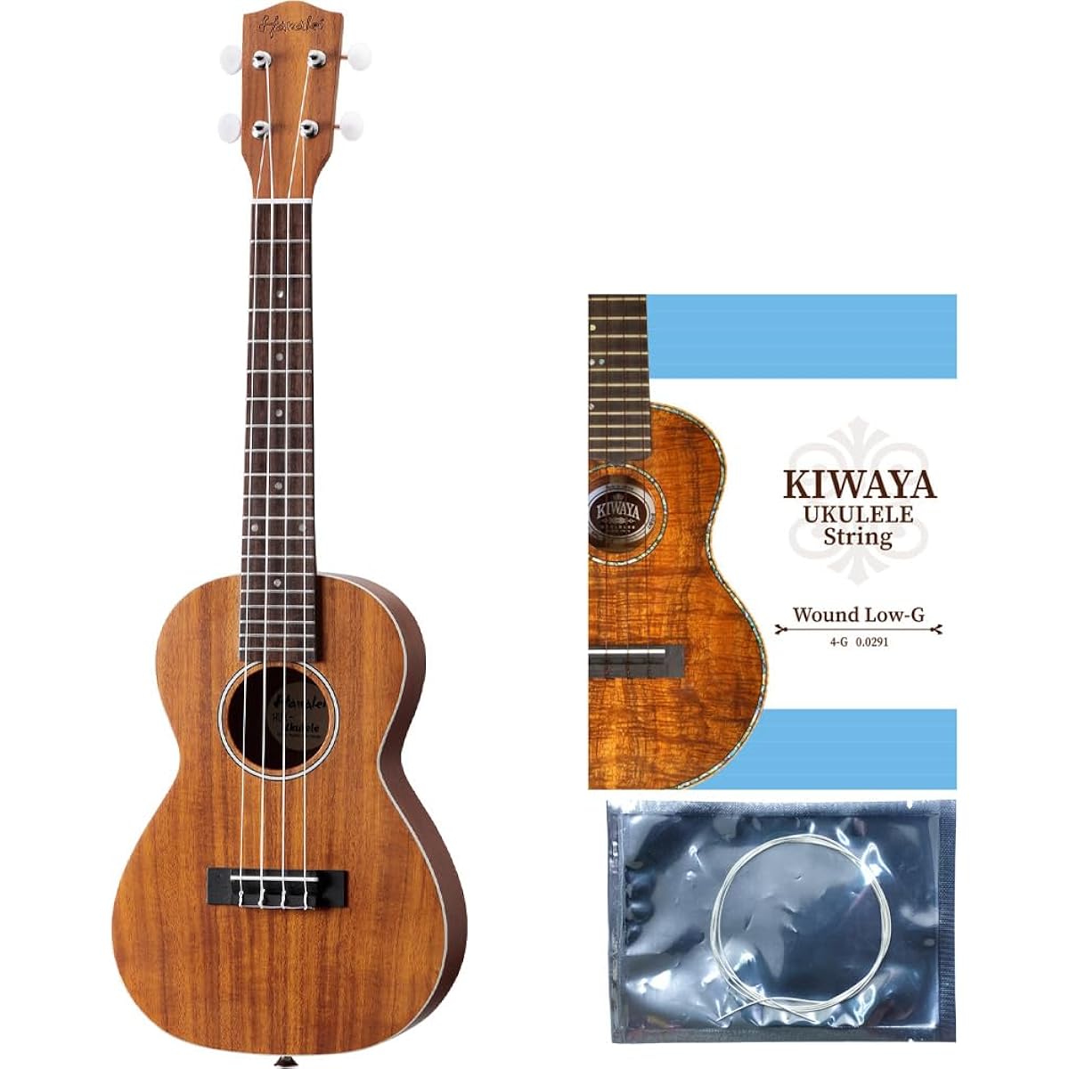 Hanalei HUK-300C Natural Matte [With replacement Low-G string] Ukulele concert top solid acacia core Hanalei