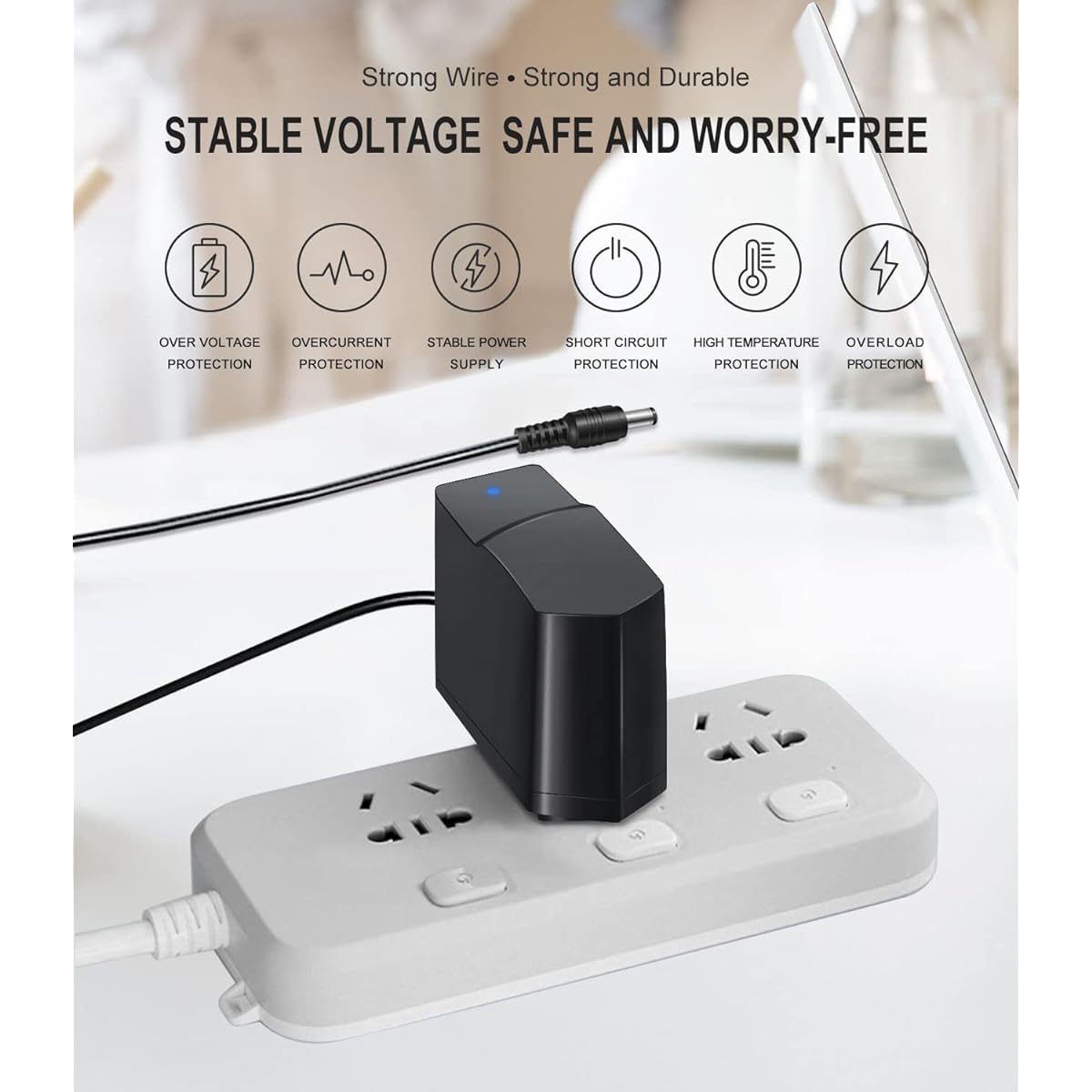 12V1A adapter.