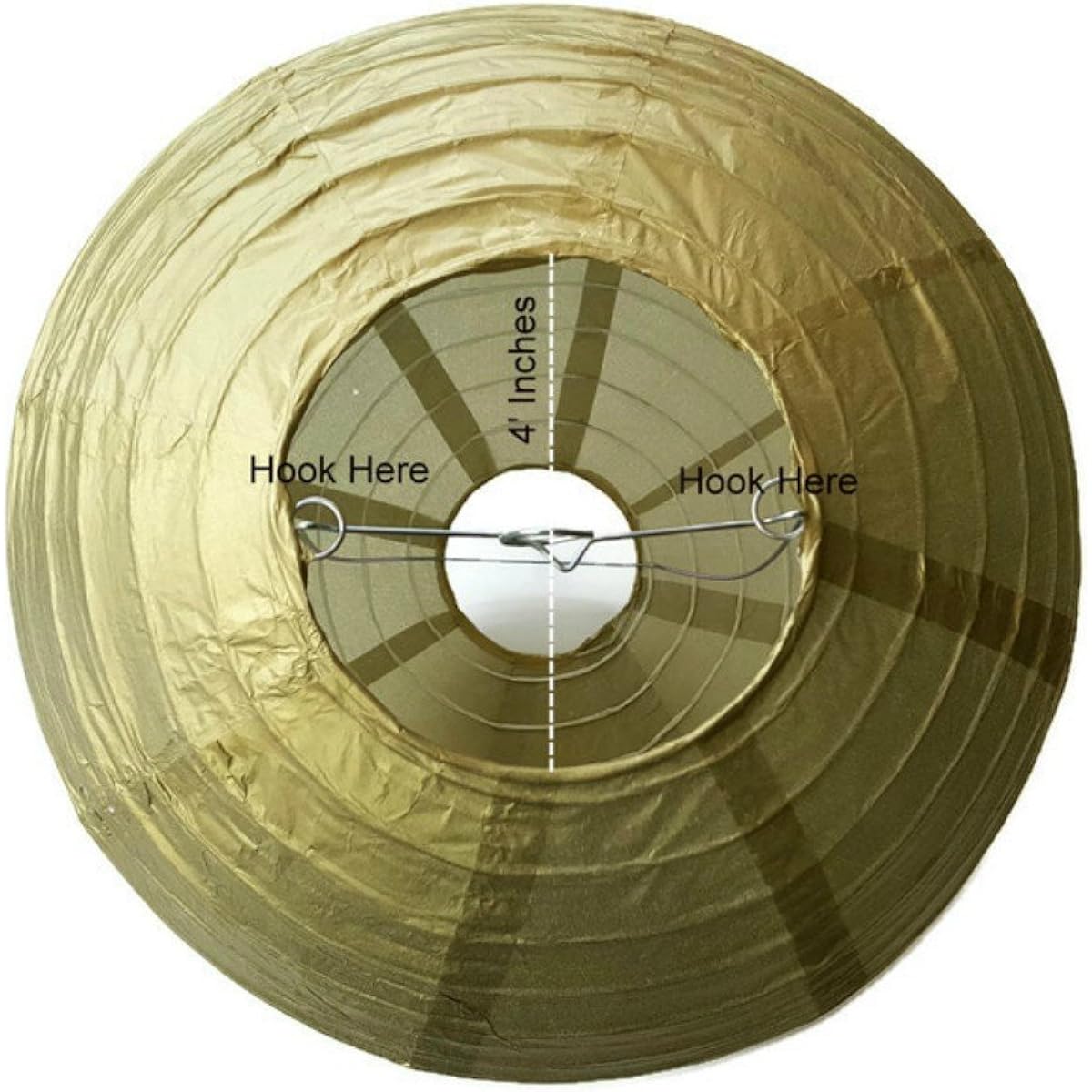 Playscene Chinese Paper Lanterns Gold 12" Diameter Set of 6 Gold