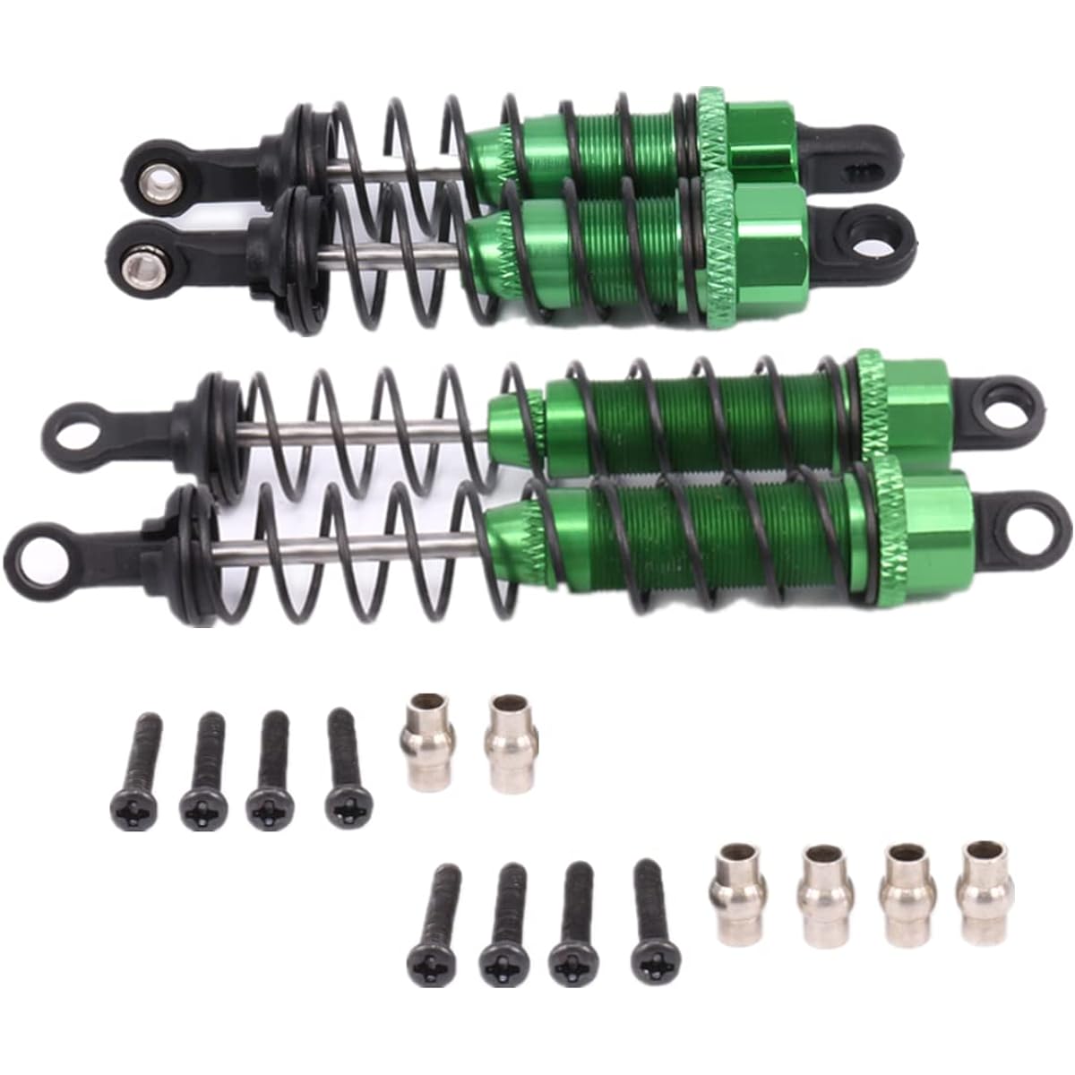 Front & Rear RC Shock Absorbers 0016 0017 Aluminum Upgrade Parts for WLtoys 1/12 RC Car 12428 12423 12429 FY03 4pcs/Set (Green)