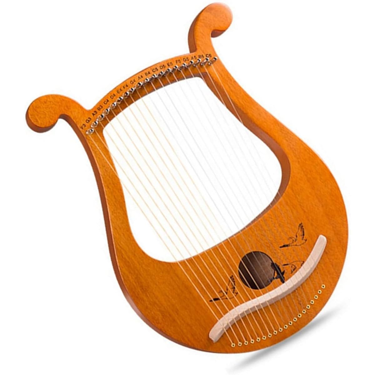 WowZza 19 String Lyre Harp Instrument with Spare String Tuning Wrench Lyra Harp/5