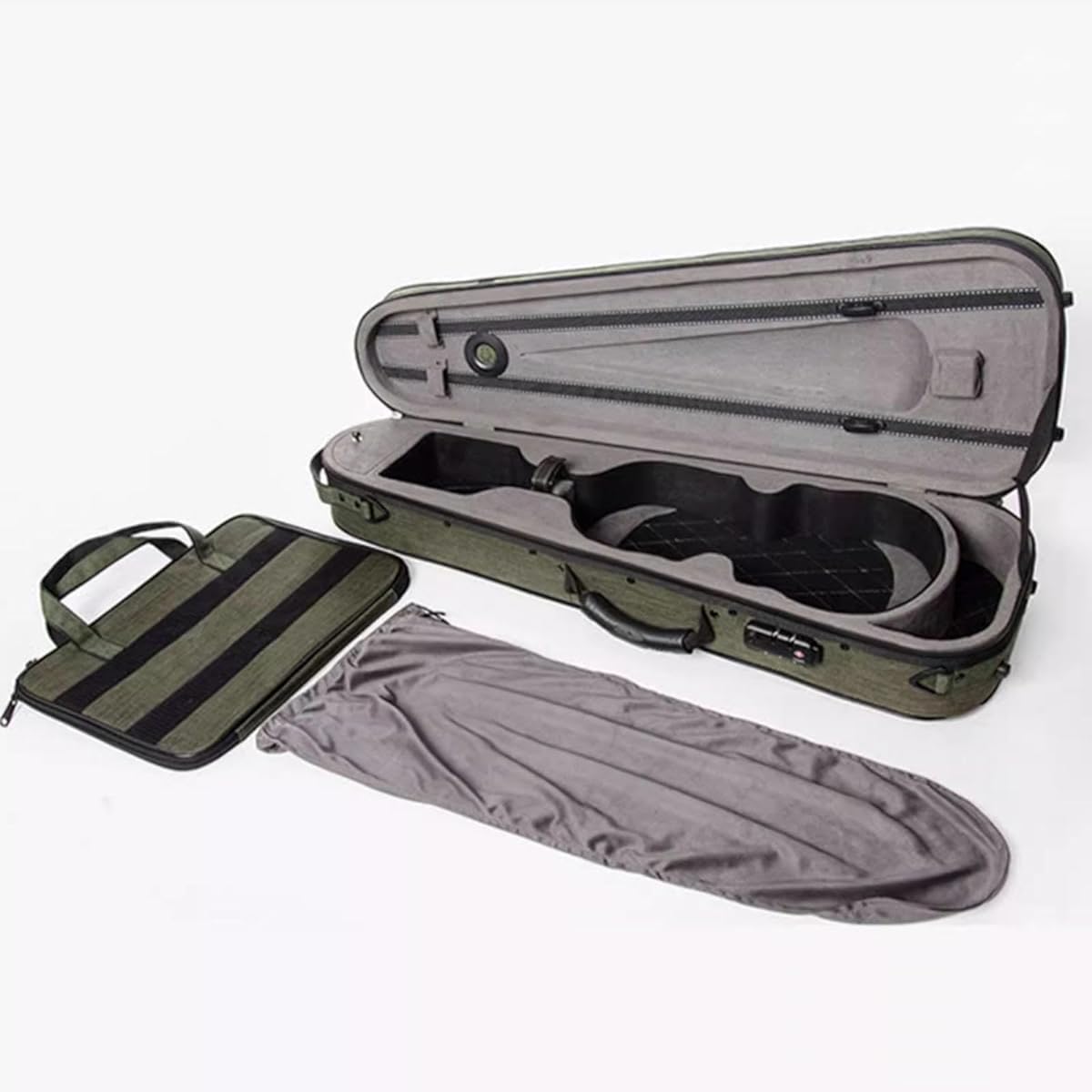 Violin Case, 4/4 Full Size Violin Hard Case, Violin Case Backpack Professional with Built-in Hygrometer Handle, Accessory Bag, Portable Lightweight Violin Backpack for Violinists, Protective 4/4 Violin Case, Violin Storage Case Oxford Cloth, Black