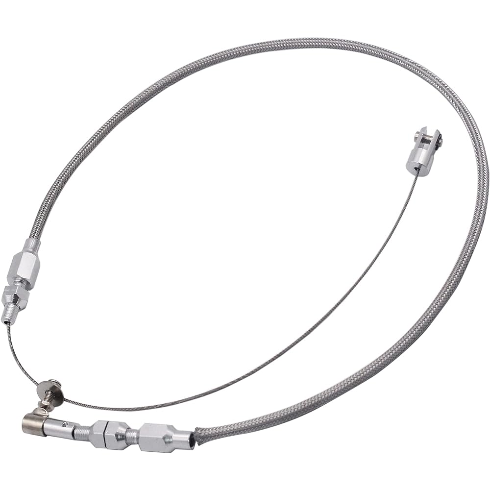 GSKMOTOR 24 Inch Universal Throttle Cable High Tech Braided Stainless Steel Throttle Cable for Ford CHEV