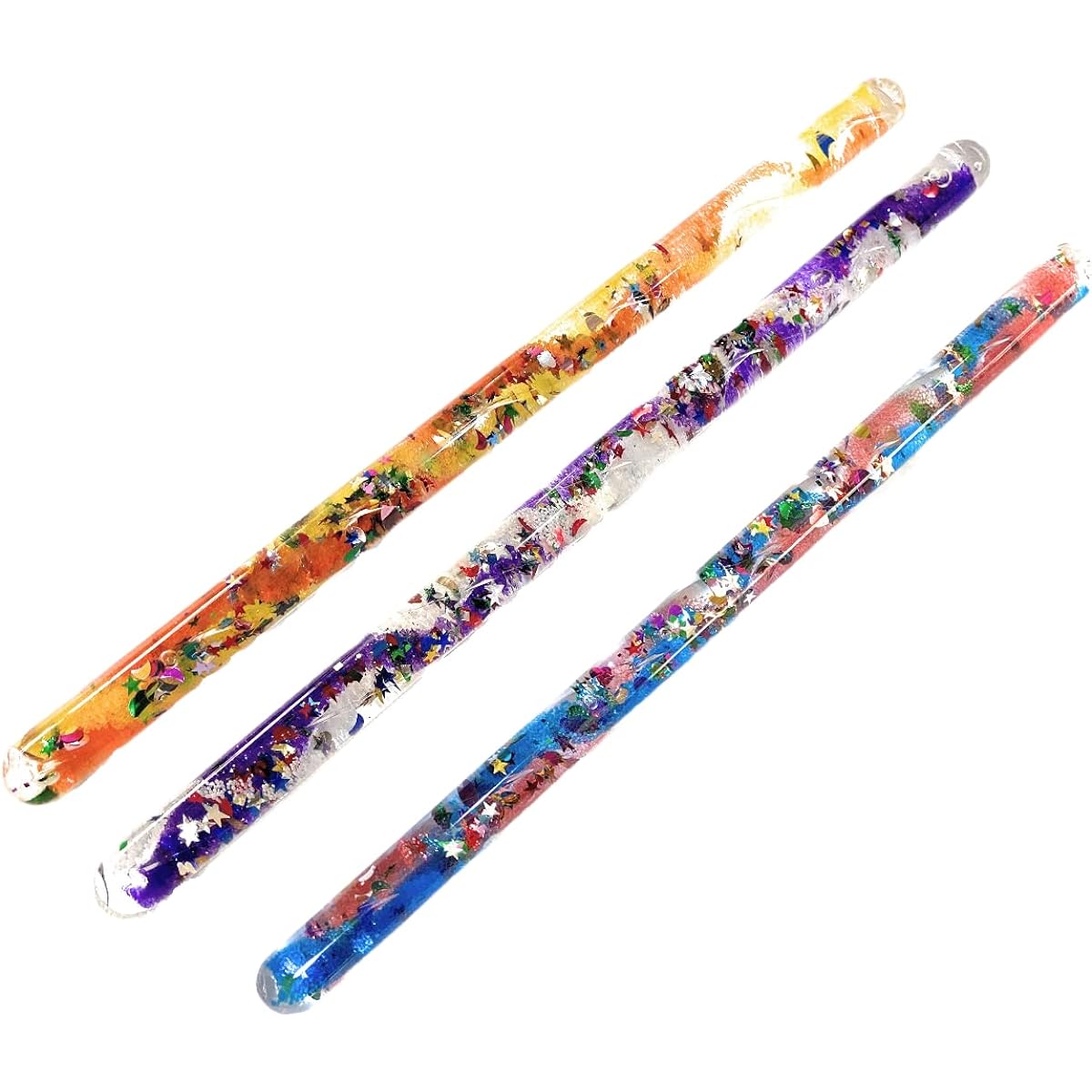 Star Magic Jumbo Spiral Glitter Wands (12.5") Gift Set Party Bundle 3 Pack Halloween Fairy Wizard Costume Accessories - (Random Colors)