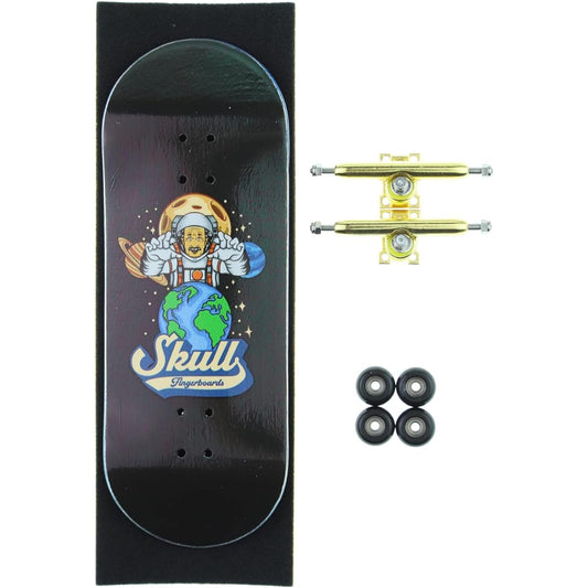 Skull Fingerboards Wedgwood 34mm Professional Wooden Fingerboard Mini Skateboard with 5 Ply CNC Bearing Wheels