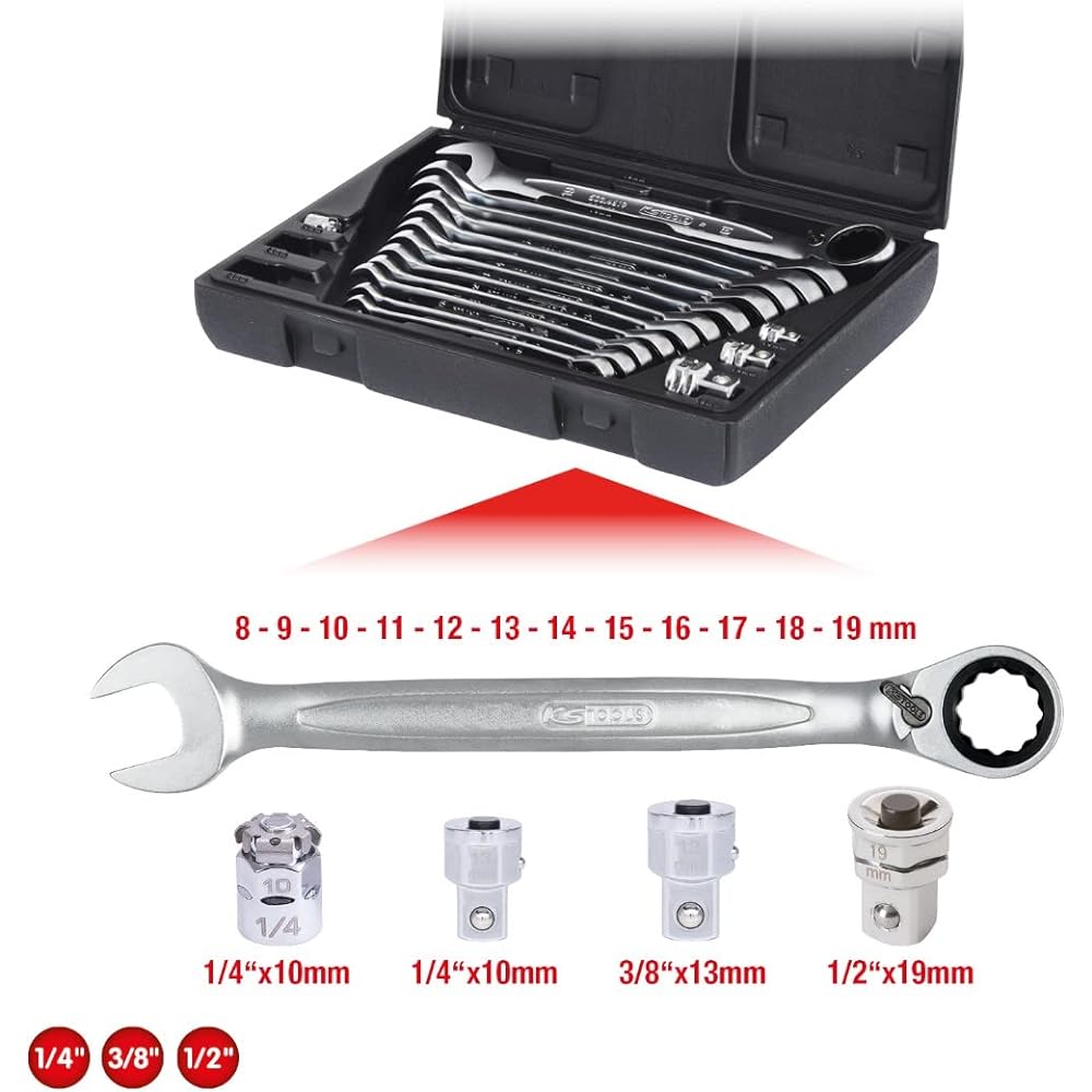 KS TOOLS GEARplus 16 pcs Reversing Combination Ratcheting Spanner Set GEARplus reversing combination ratcheting spanner set16 pcs 503.4666