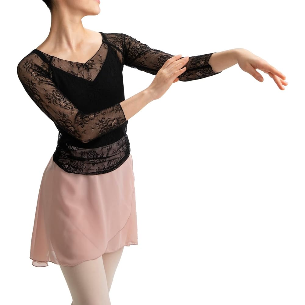 [Sayori] Ballet Tops, Adult Free, Lacey Top, 3/4 Sleeves, Warm-up