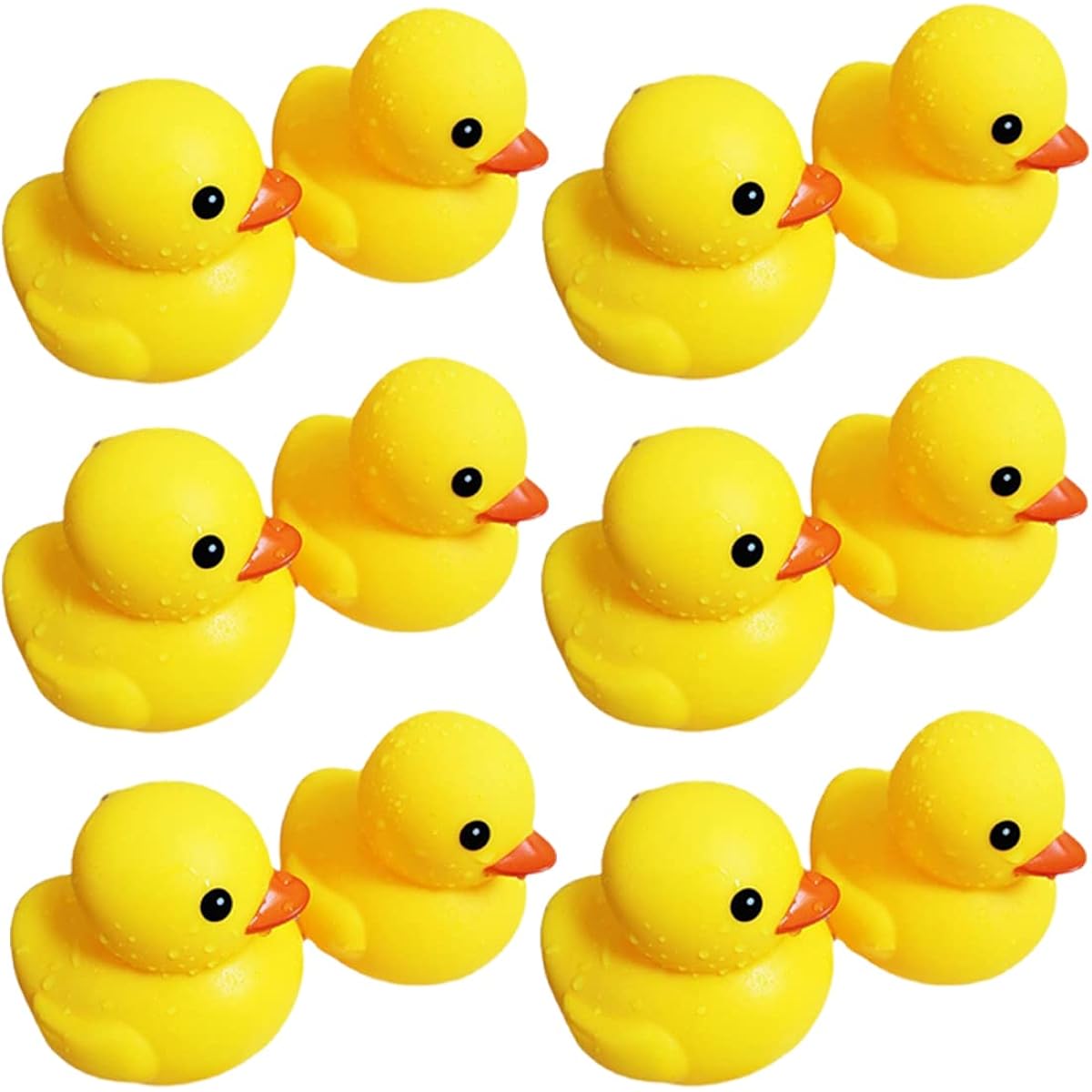 AIYUENCICI Bath Duck Toys, 12pcs Yellow Rubber Ducks Squeak & Float Duck Baby Shower Pool Toys for Toddlers Kids Ages 3 Months and Up (Duck 2.2 Inch)