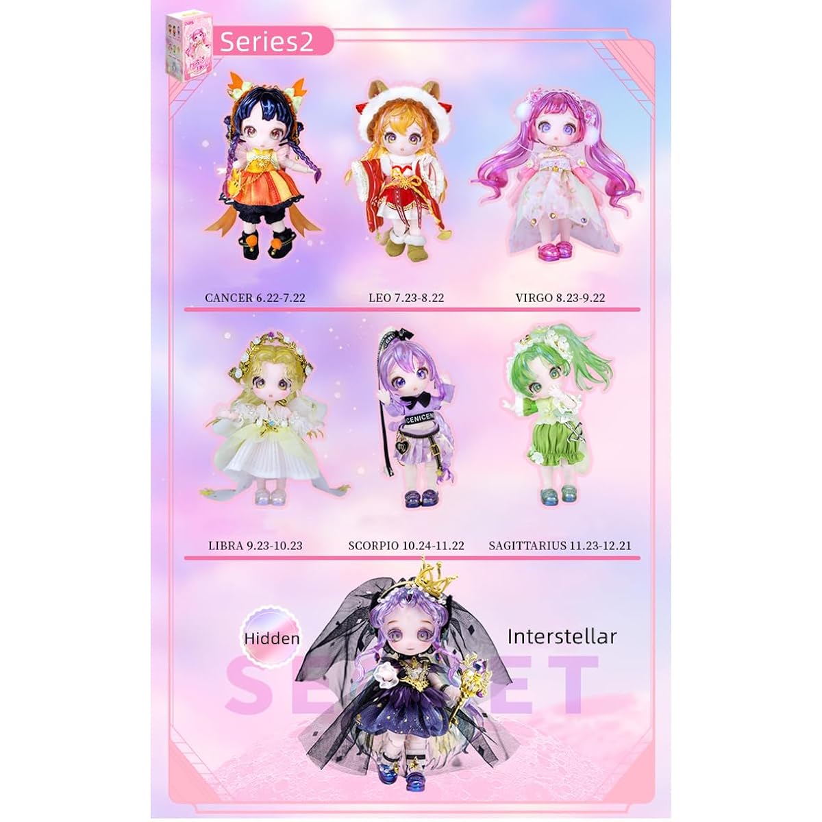 maidimiao Zodiac BJD Figures Series 2 6pcs Action Humanoid Gift Decoration Set 13cm Ball Jointed Doll Anime Style