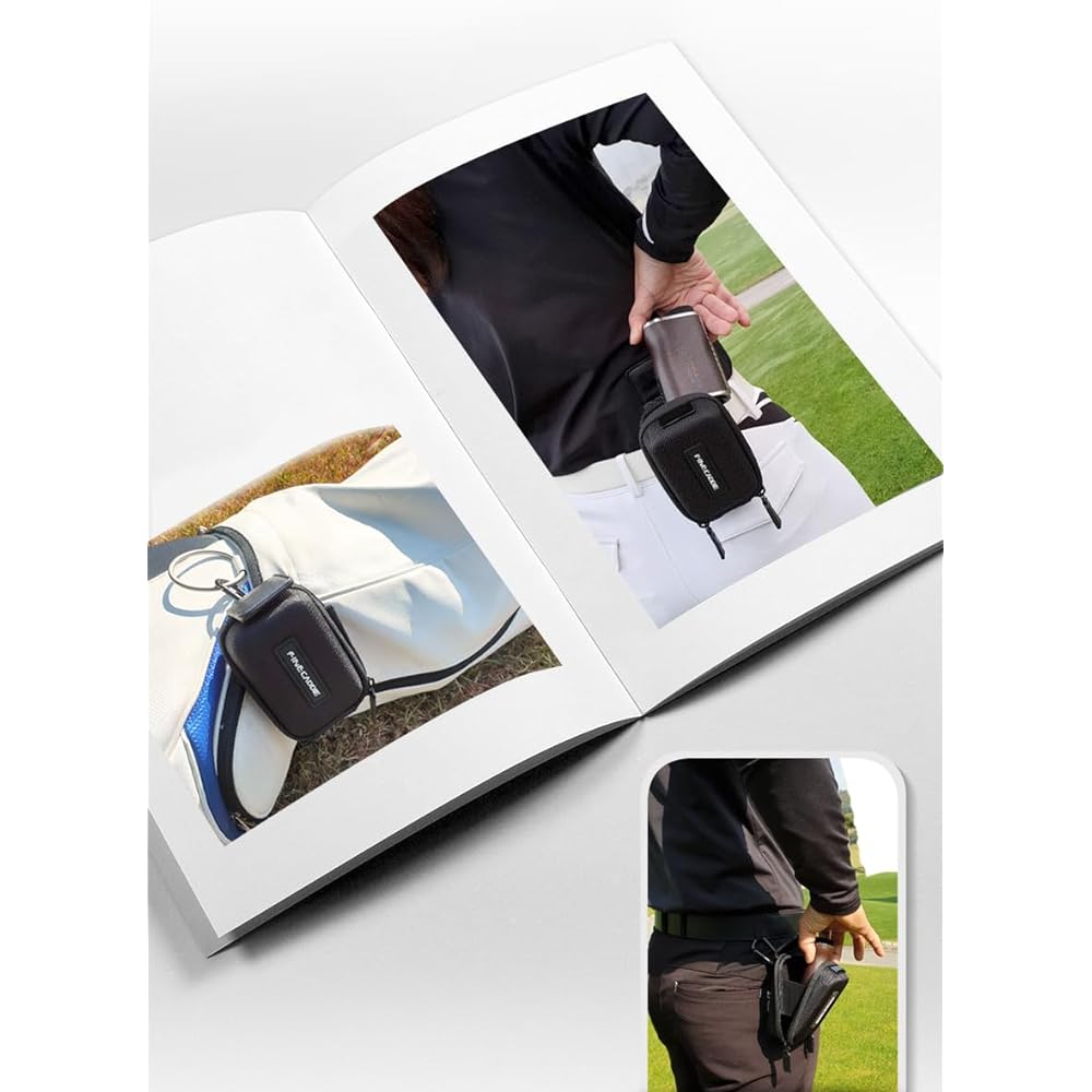 [Compatible with J5/J5REDmini] EVA luxury case for golf rangefinders, magnetic mini hard case, EVA storage case, with carabiner, finecaddie, directly managed by the head office, finecaddie (black (mini))