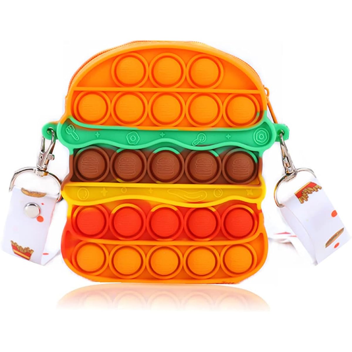 Pop Handbag Bag 2 in 1 Poppet Bag Fidget Toy with Adjustable Shoulder Strap Silicone Small Wallet Gift for Kids