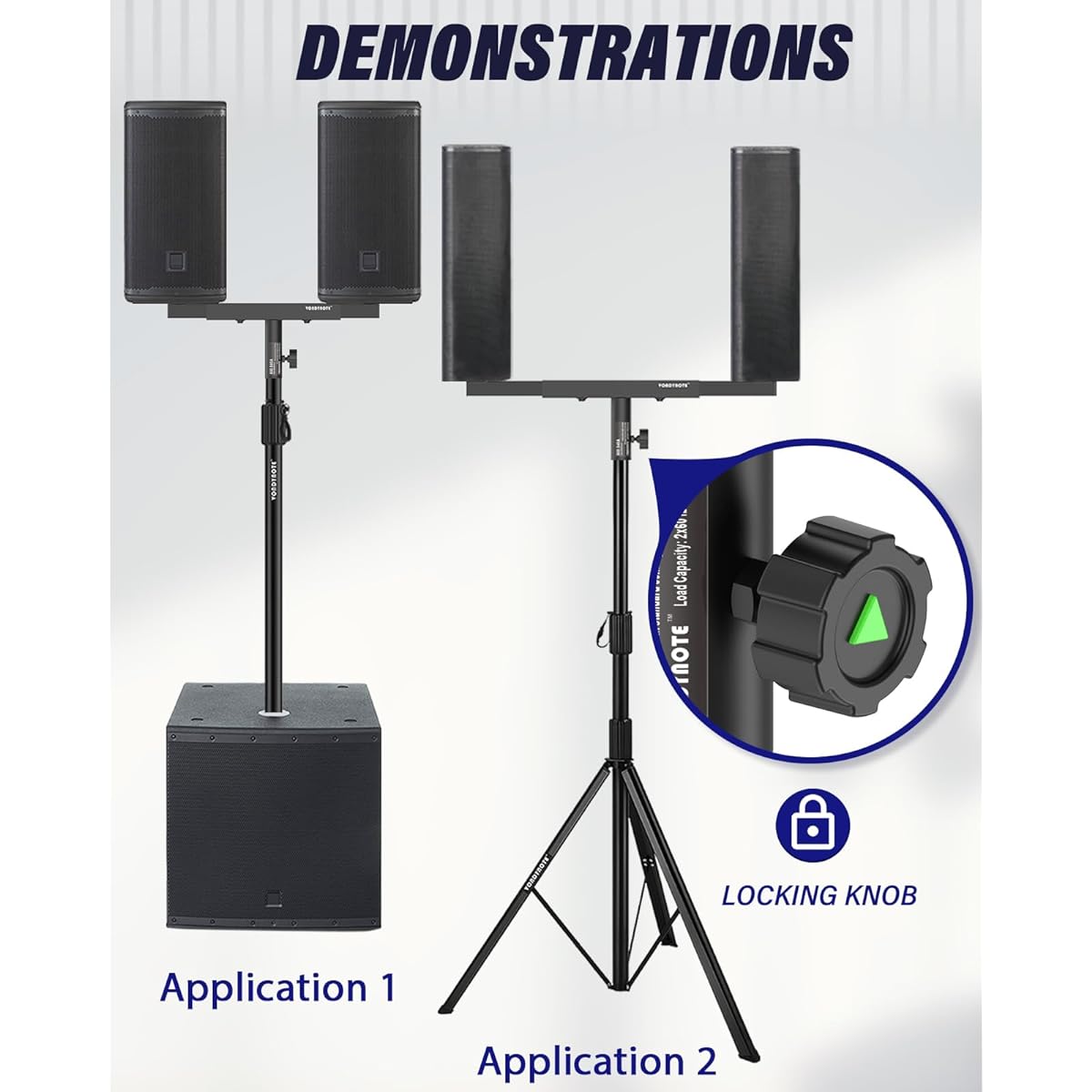 Vondynote Dual Speaker Mount Bar Mount Fork Bracket Speaker Pole Width Adjustable Single