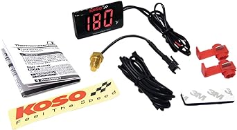 Koso Super Slim Water Temperature Gauge - 2.22" W x 1.06" H 0.43". D