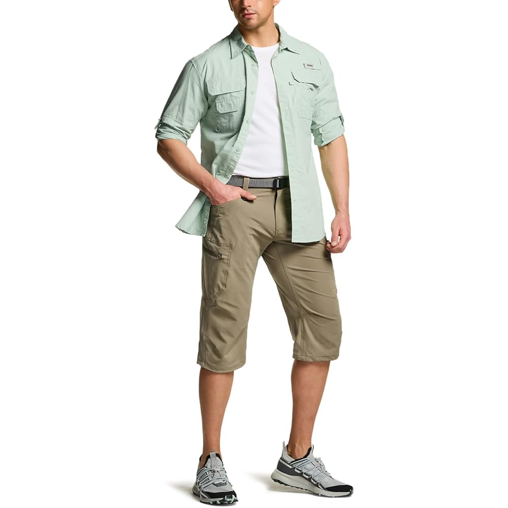 Men's Shorts, Training Wear [Stretchy/UV Protection] With Belt, Stretch, Thin, Outdoor, Climbing, Sports, Running, Active, Capri Pants, Shorts, Trousers, Bottoms, Spring, Autumn