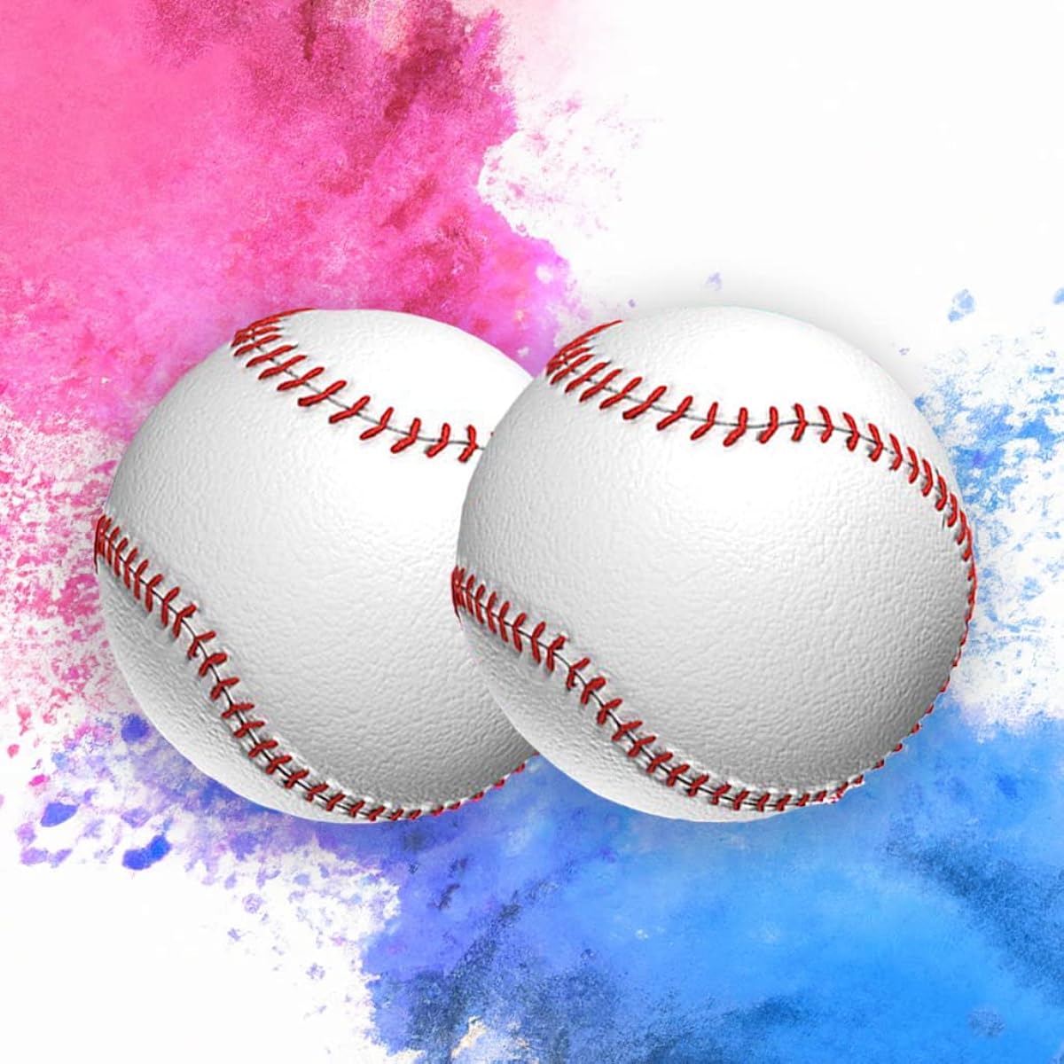Gender Reveal Baseball Set, Both Pink and Blue Powder Kit, Perfect Surprise for Baby Boy Girl, Gender Reveal Party, The Only Spill-Proof Gender Reveal Baseball, Creates Big Puffs with Most Powders
