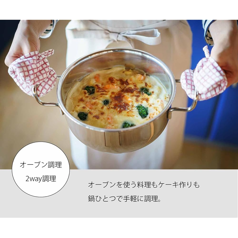 Miyazaki Seisakusho GEO Two-handed pot 16cm Made in Japan Compatible with IH Compatible with all heat sources 15 year warranty GEO-16T