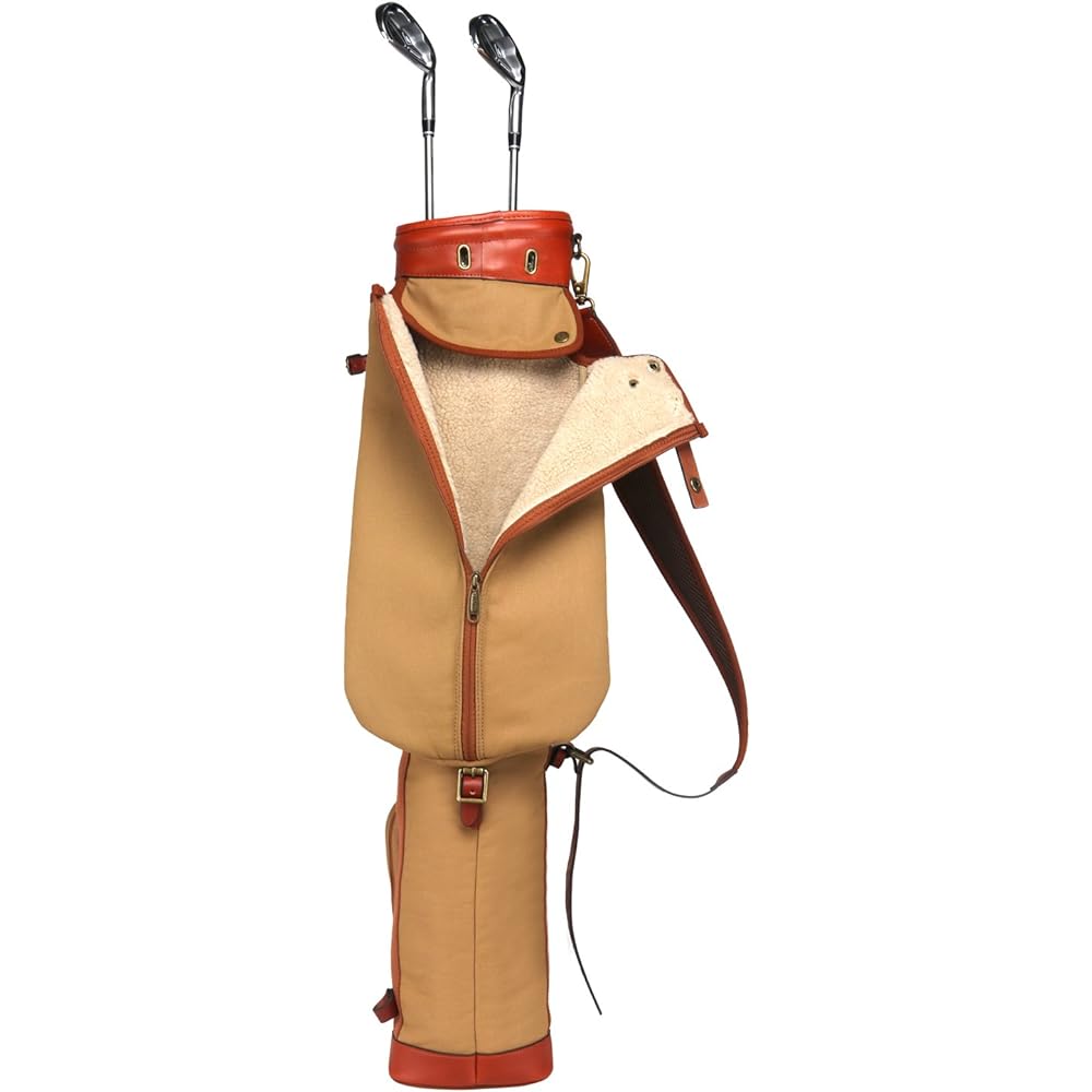 Tourbon Course Training Practice Golf Bag Club Travel Case with Zipper Pocket Waterproof Canvas & Leather