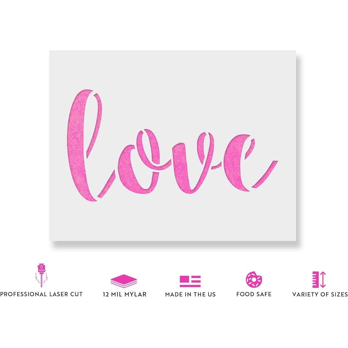 Love Stencil Templates - Reusable Stencils with Multiple Sizes Available 36"x24"