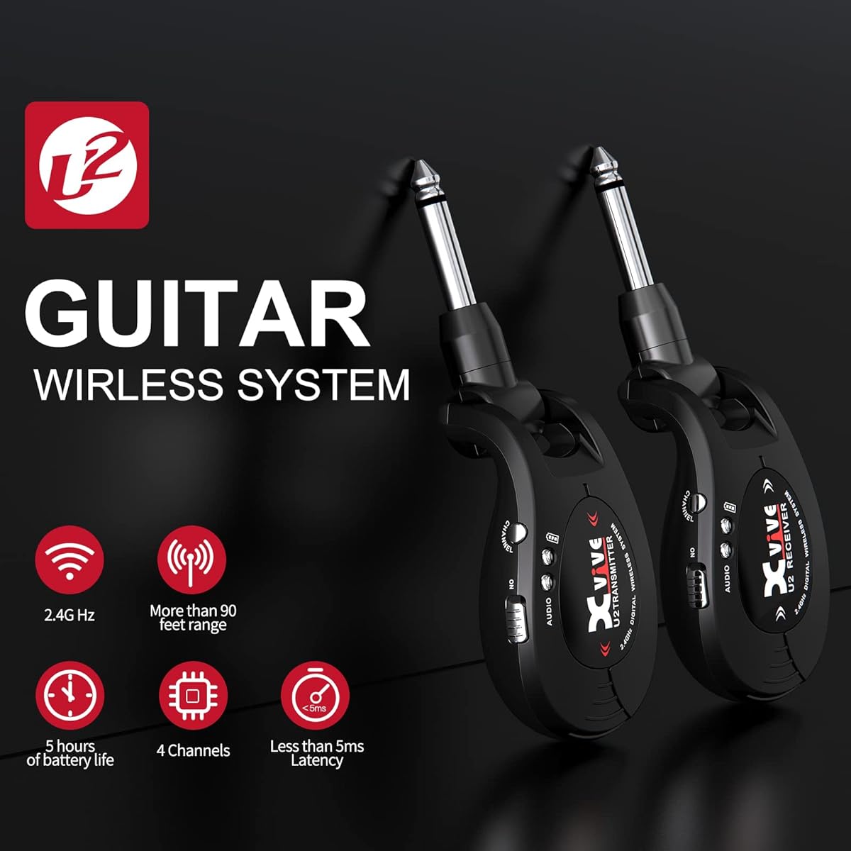 Xvive U2 Xvive Wireless Guitar System (Black)