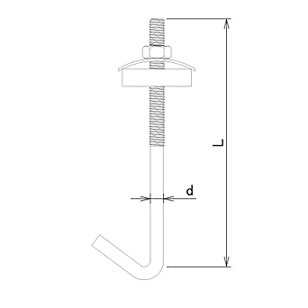 DAIDOHANT (Corrugated hook) Slate hook [For C-shaped steel] (Iron/Chromate) (Nominal diameter D) 6 x (Length L) 115mm (100 pieces) 32634