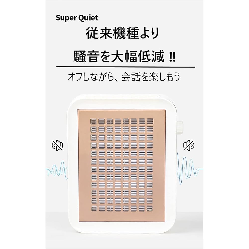 JSDA Noise Reduction Nail Dust Collector, Nail Dust Collector, Dust Collector, 3 Levels of Wind Adjustment, Simple Cyclone, Quiet, Nail Dust, Nail Dryer, Gel Nail, Strong Suction Power, Self-Nail, 110V (Rose Gold)