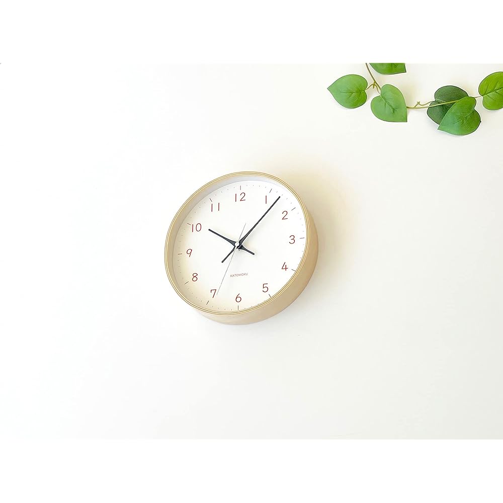 KATOMOKU plywood clock 22 radio clock orange sweep (continuous second hand) km-121ORRC φ252mm (orange)