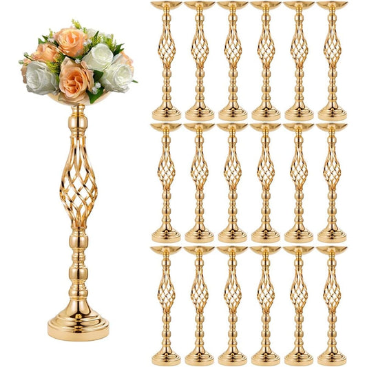 20.87" Gold Flower Vase for Centerpieces Cylinder Flower Vase Wedding Centerpiece Gold Wedding Centerpiece for Table Centerpiece Table Decorations Party Birthday 20pcs