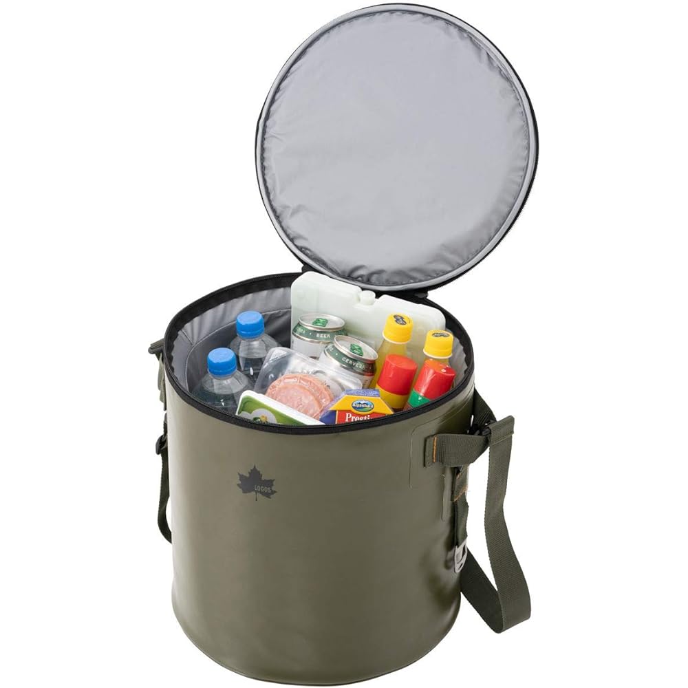 LOGOS Waterproof Drum Party Cooler 81670810 Khaki (Approx.) Width 35 x Depth 35 x Height 38 cm