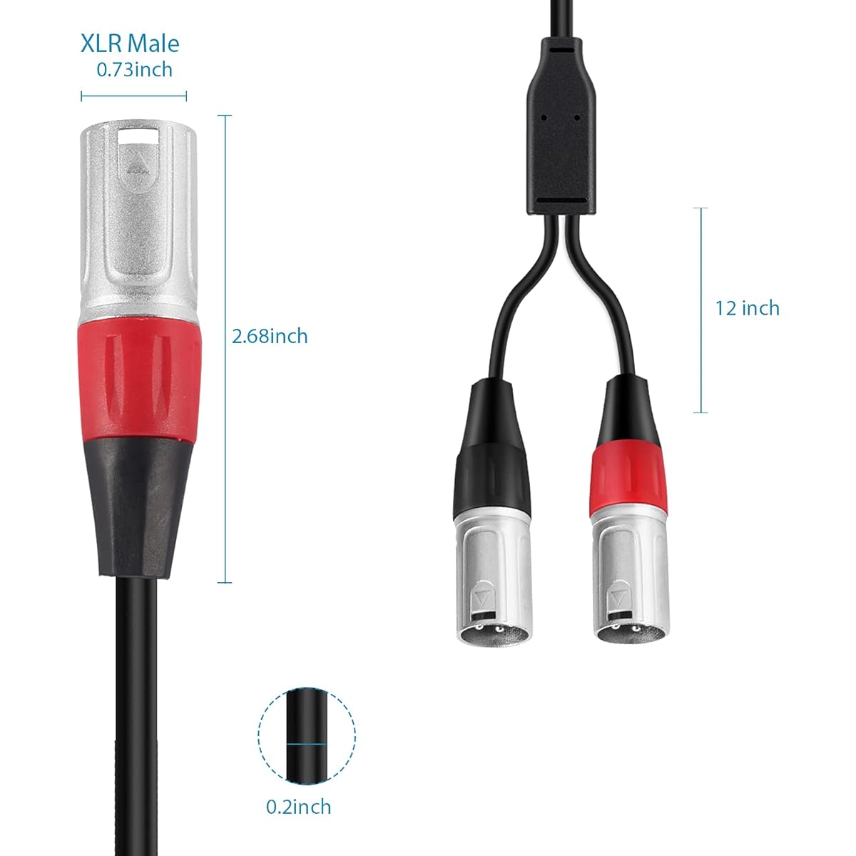 Devinal USB to XLR Audio Cable USB to Dual XLR Male Output Cord PC USB to Stereo Audio Cable Converter for Amplifier, Speakers, etc. 10ft