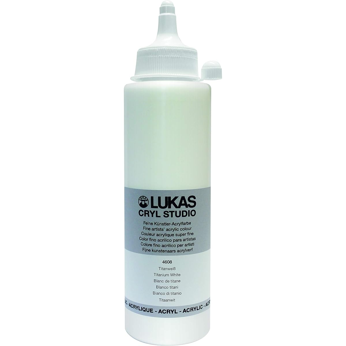 LUKAS CRYL Studio Artist Paint High Pigment Concentration Paint 250ml Bottle Titanium White