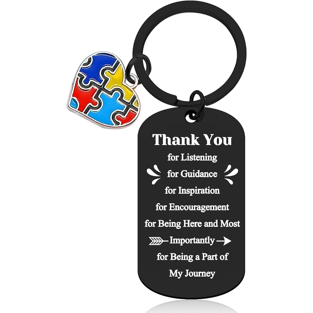 Autism Awareness Gifts, Autism Awareness Keychain, Autism Mom Teacher Thank You Gifts, Autism Supporter Gifts, Appreciation Jewelry Gifts, Autism Teacher Gifts Keychain Retirement Christmas Thanksgiving Gift, Black, Small