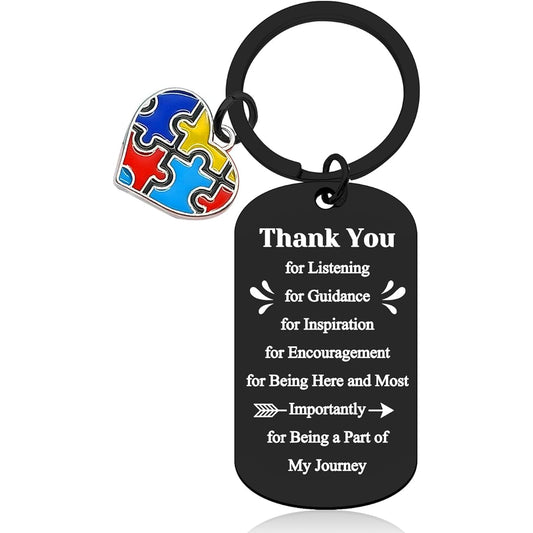 Autism Awareness Gifts, Autism Awareness Keychain, Autism Mom Teacher Thank You Gifts, Autism Supporter Gifts, Appreciation Jewelry Gifts, Autism Teacher Gifts Keychain Retirement Christmas Thanksgiving Gift, Black, Small