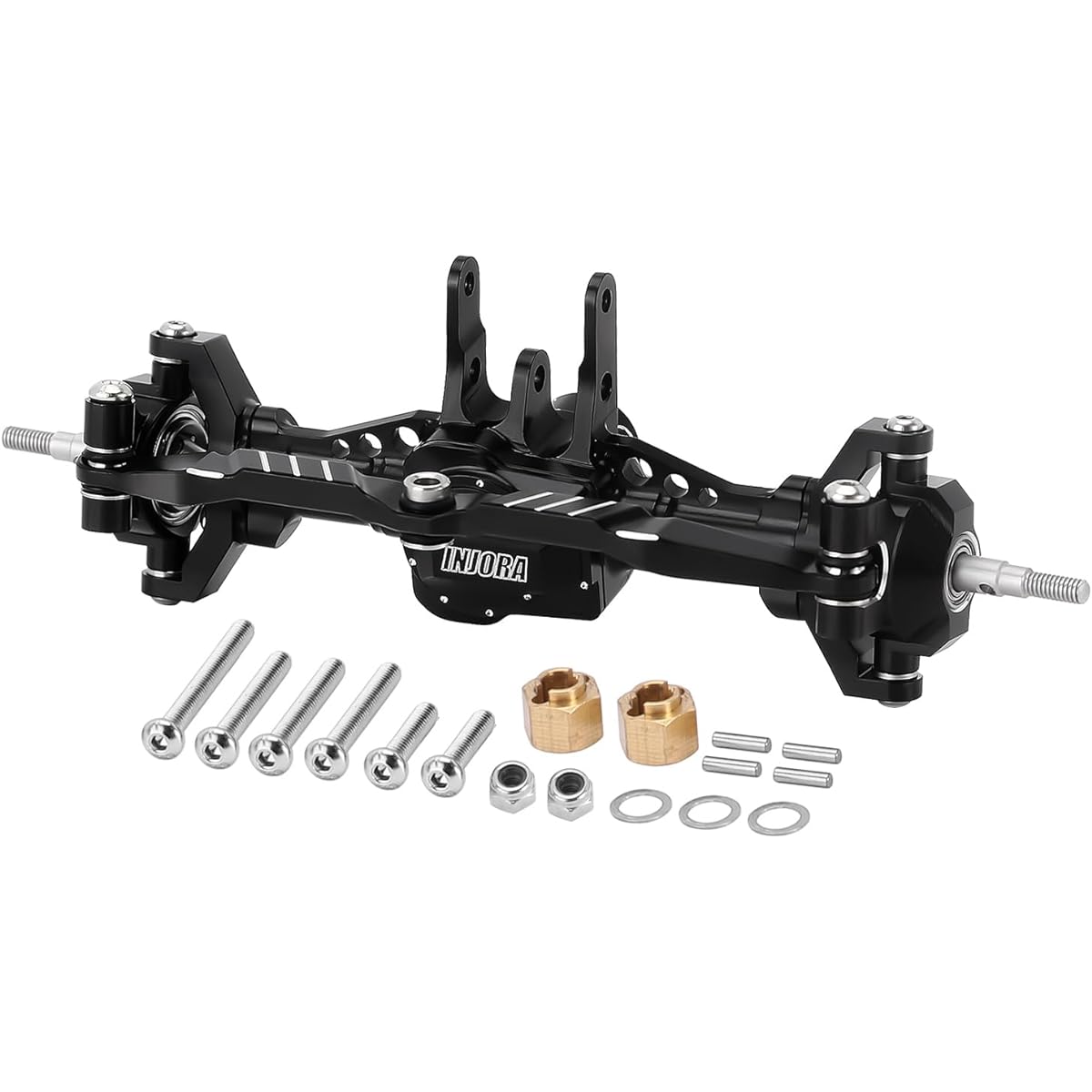 INJORA Front Axle Stock Length CNC Aluminum Axle for 1/18 RC Crawler TRX4M Upgrade