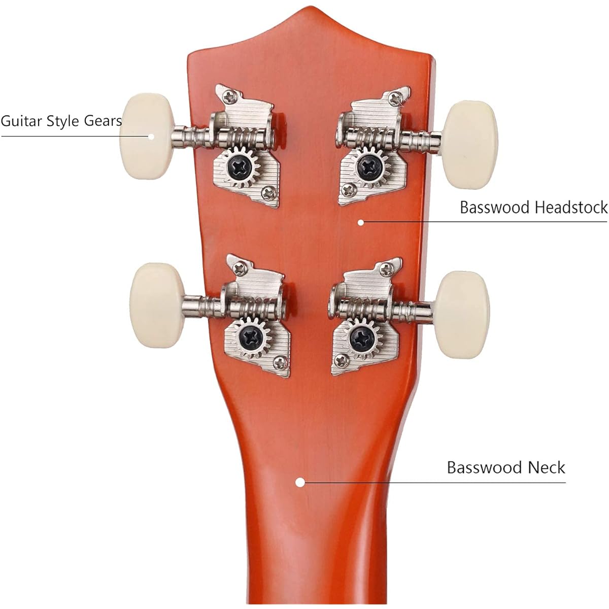 Trendy Soprano Ukulele for Beginners 21 Inch Hawaiian Ukulele for Adults and Students with Gig Bag (Orange)