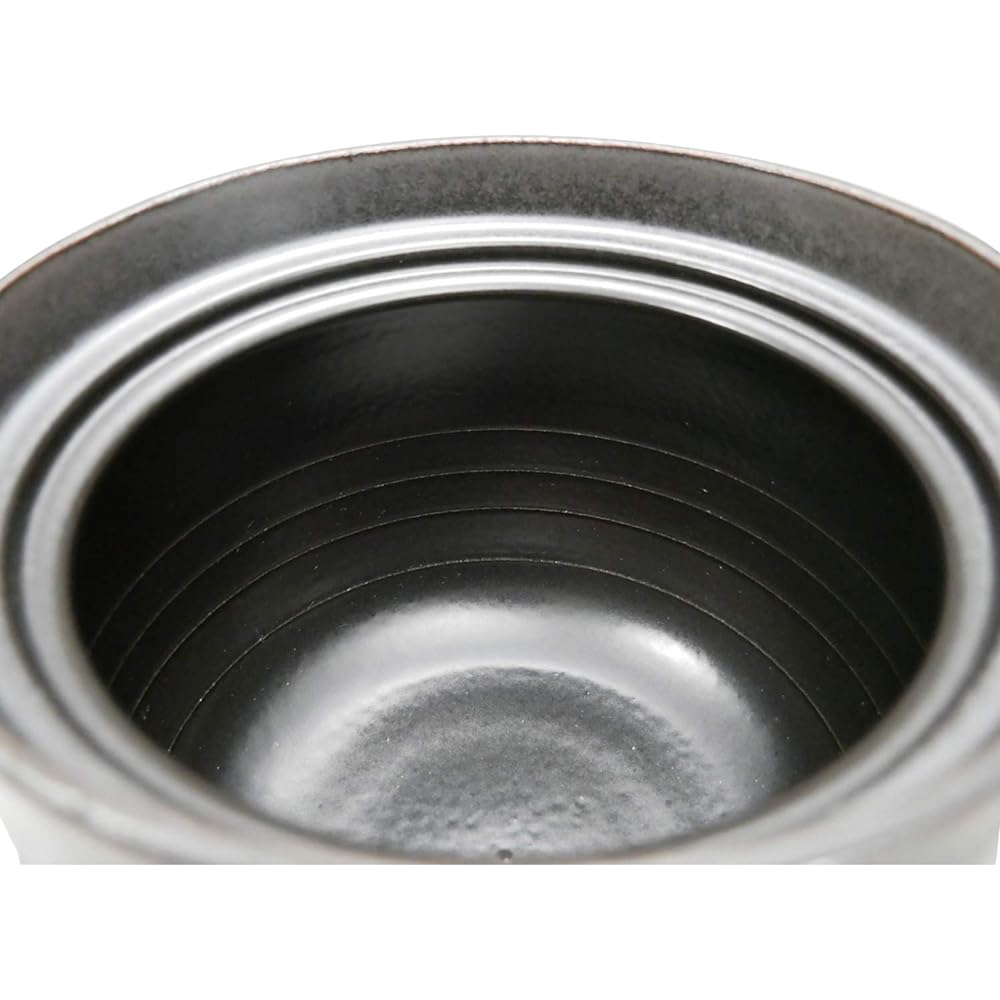 Suzuki Banko Ware Rice Earthen Pot 4 Cups Black 2061-4028 2300ml