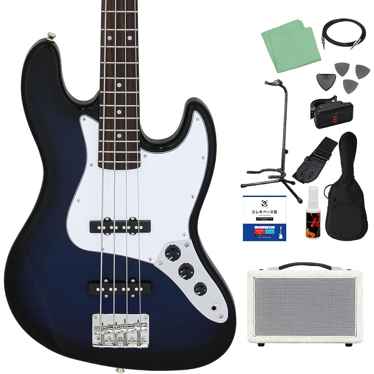 LEGEND LJB-Z Blue Black Sunburst Bass Beginner 12-piece Set [Shimamura Music's best-selling bass amp included] Jazz bass type Legend