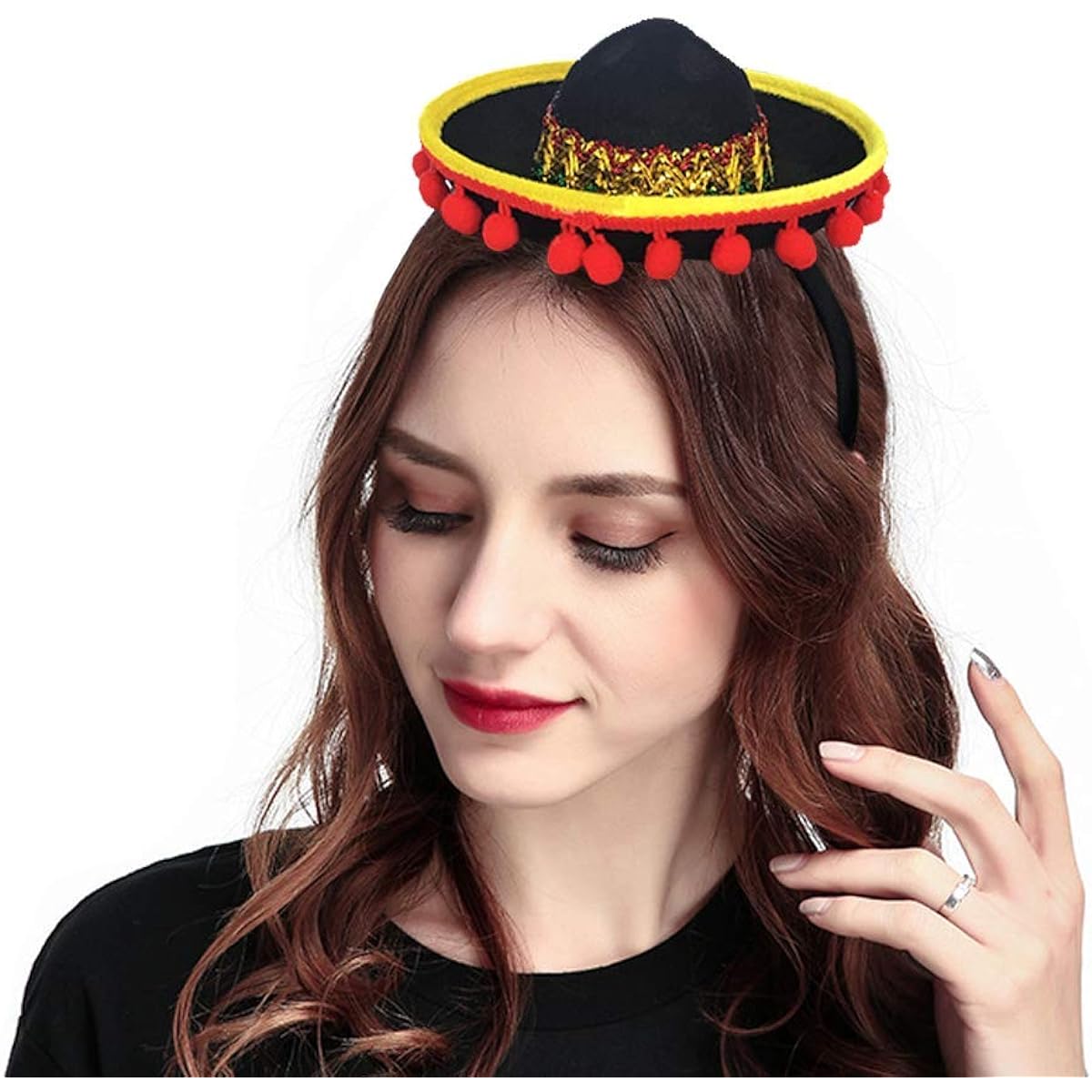 kockuu Sombrero Hats Mini Mexican Party Hats with Headband for Kids Boys Girls Adults Fiesta Mexican Birthday Cinco de Mayo Day of the Dead Party Decorations 3 Pack