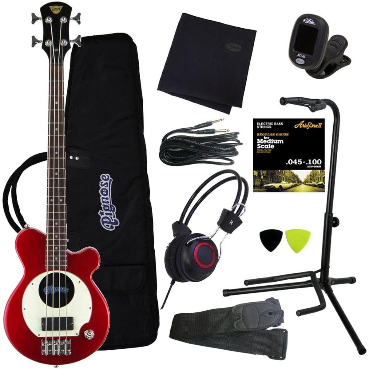 [Luxurious 10-piece base set] Pignose PGB-200 Mini bass with built-in speaker (BrownSunburst)