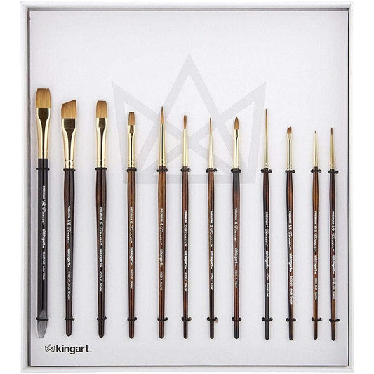 KINGART Finesse Kolinsky Sable Synthetic Blending Brush Black/Gold