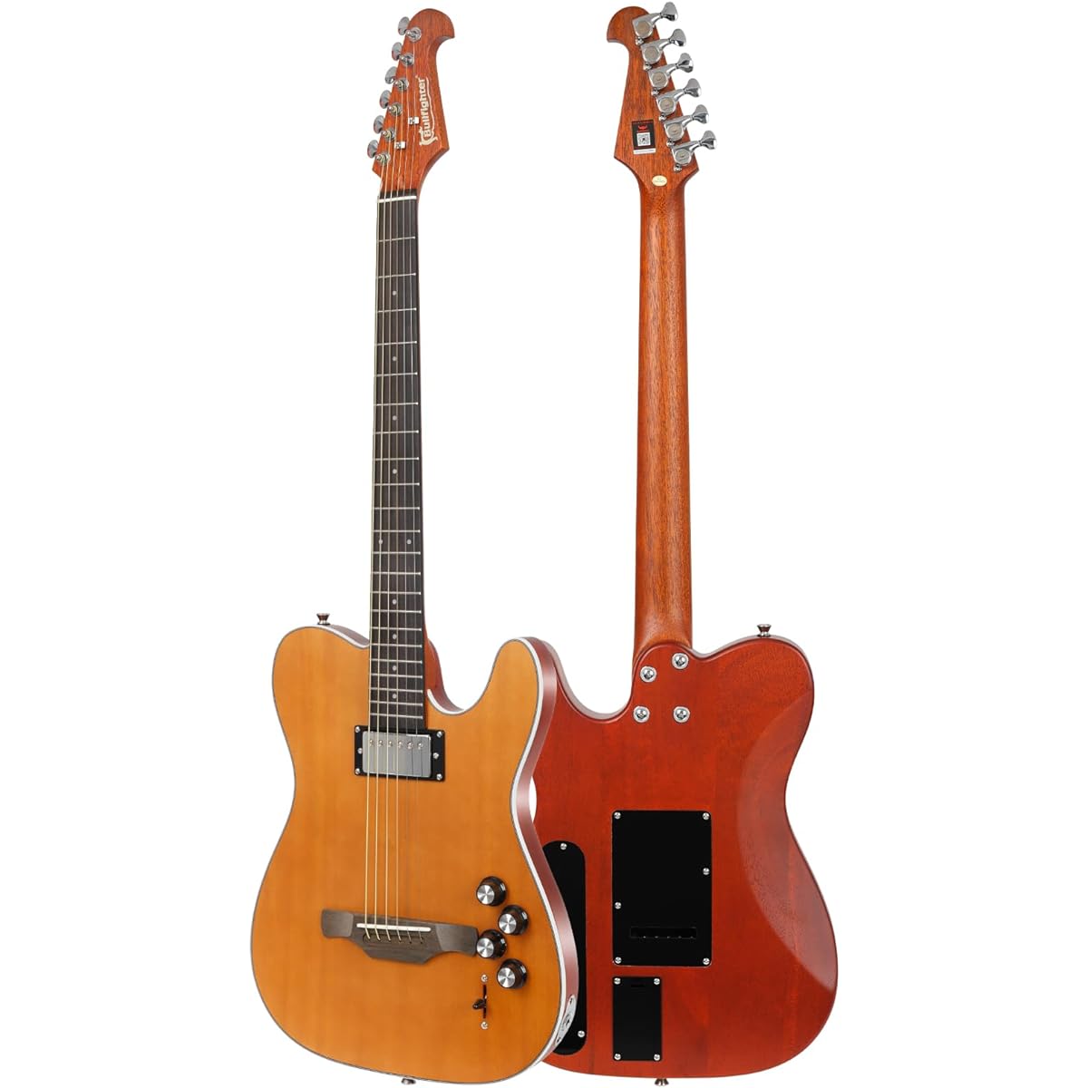 Bullfighter Silent Guitar Acoustic Guitar Travel Guitar Quiet Beginner Practice Steel String Folk Guitar Dual Pickup K10 (wood)