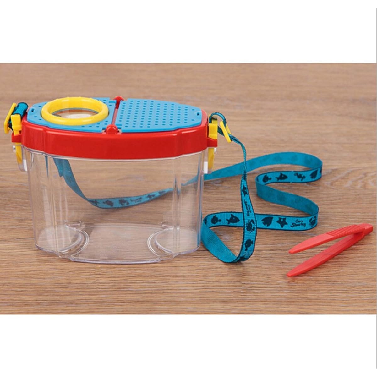 Kids Insect Observation 2x 5x Loupe Backyard Insect Catcher Box Fake Spider Nature Exploration Science Viewer Microscope Transparent Insect Magnifier Insect Rock Plant Seed Red MAG-G-64-bc