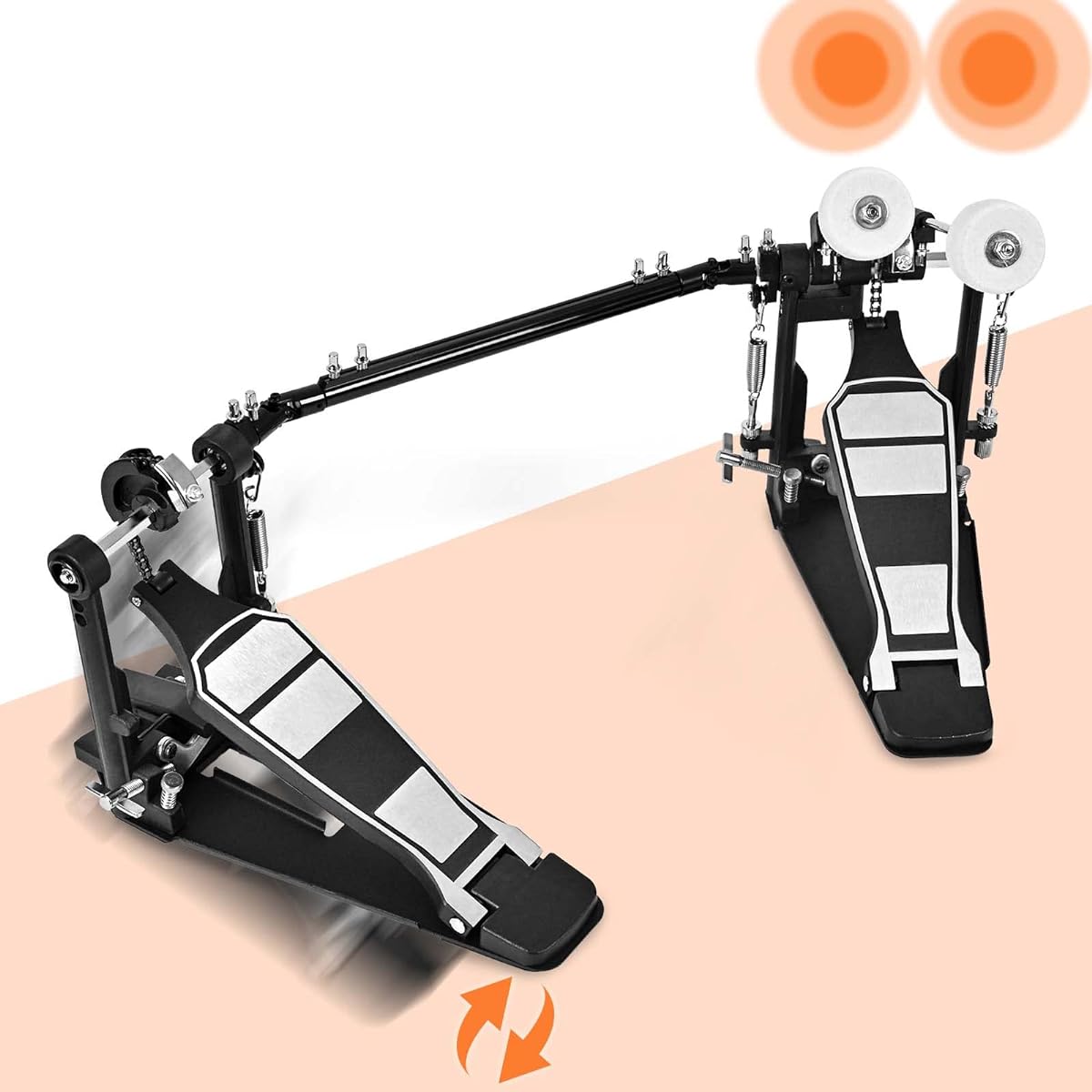 Tipatyard Double Bass Drum Pedal Double Kick Drum Pedal for Drum Set Kit and Electronic Drum | Single Chain