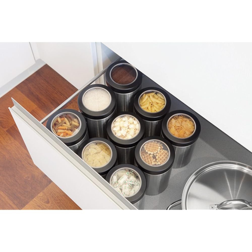 Brabantia Clear Top Canister 0.5L Set of 2 with Tray 41562-3