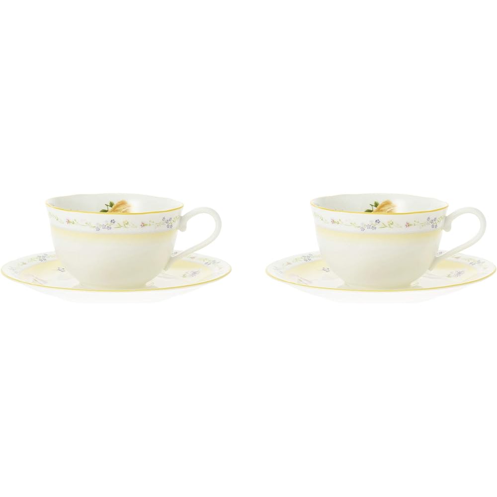 Noritake Cup & Saucer (Pair Set) (Coffee Tea) 220cc Jeune Frere Microwave Safe 2 Bone China P59387A/4620