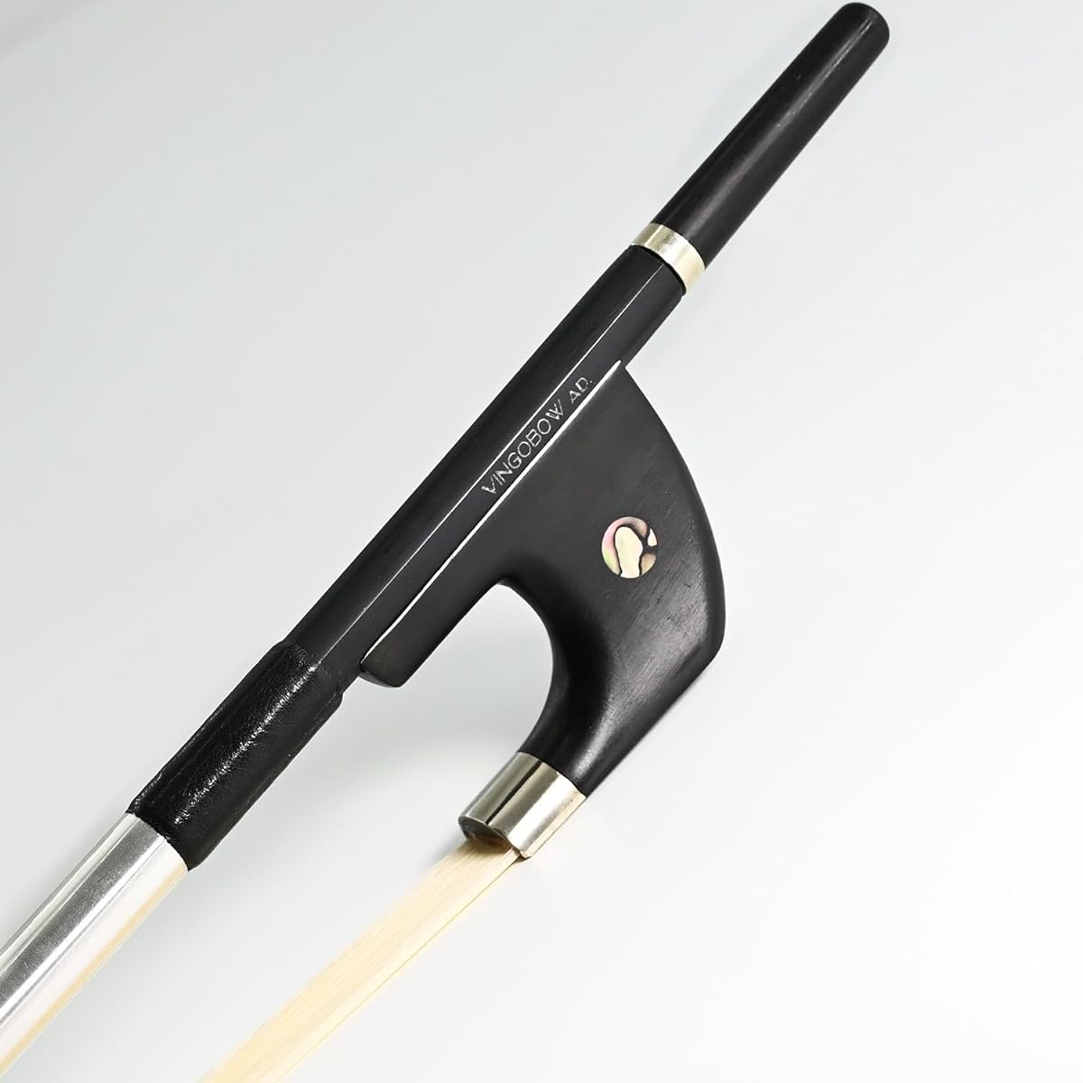 German Model Carbon Fiber Upright Double Bass Bow 1/2 Size VINGOBOW 100BG 72cm for Advanced Player Strong and Durable Ebony Frog Natural Horse Hair Warm and Powerful Tone