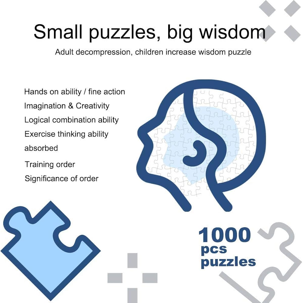 Jigsaw Puzzle for Adults and Kids 1,000 Pieces Large Puzzle Family Game Adult Decompression Kids Educational Gift DIY Intellectual Educational Game Gift (12 Palace Puzzles)