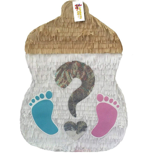 apinata4u Gender Reveal Baby Bottle Pinata with Footprints