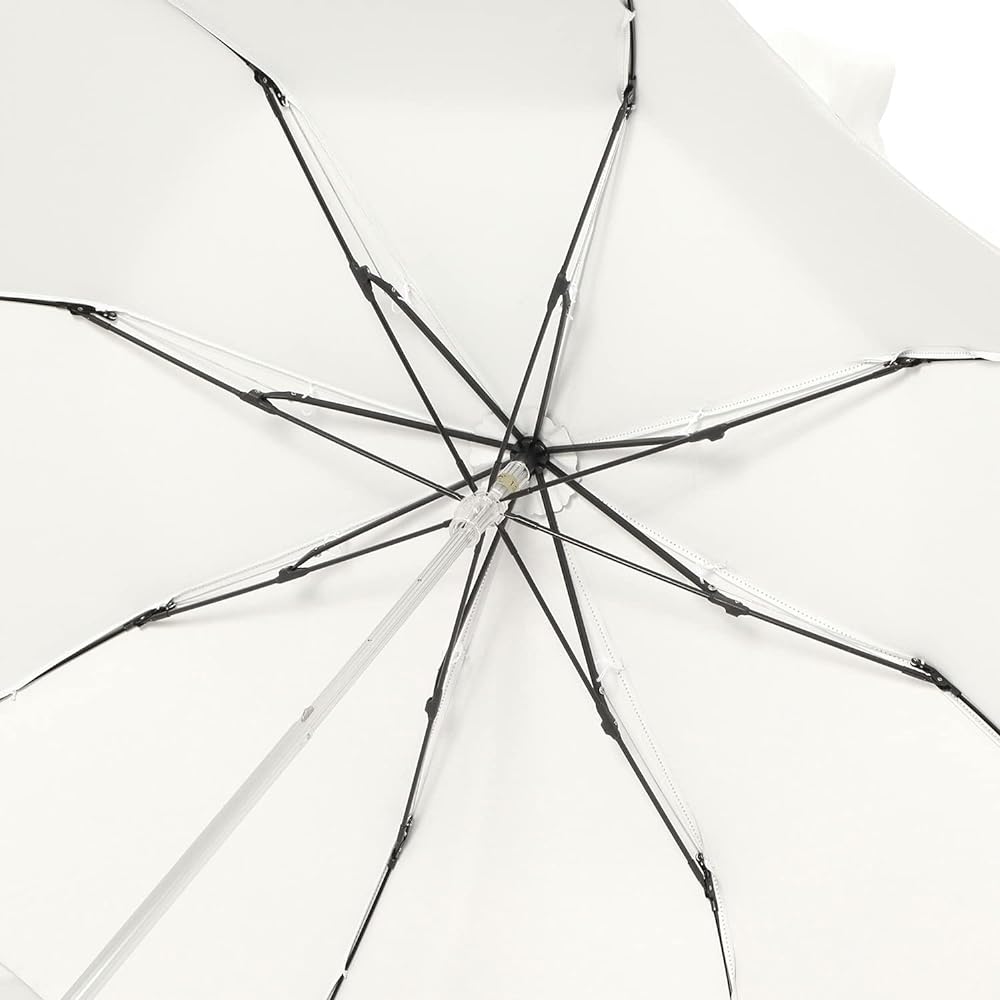 LANVIN en bleu Folding Umbrella Parasol [For Sunny or Rainy Days, Blackout] 50cm Flare Frill 2 Folding Umbrella 11572 Off White