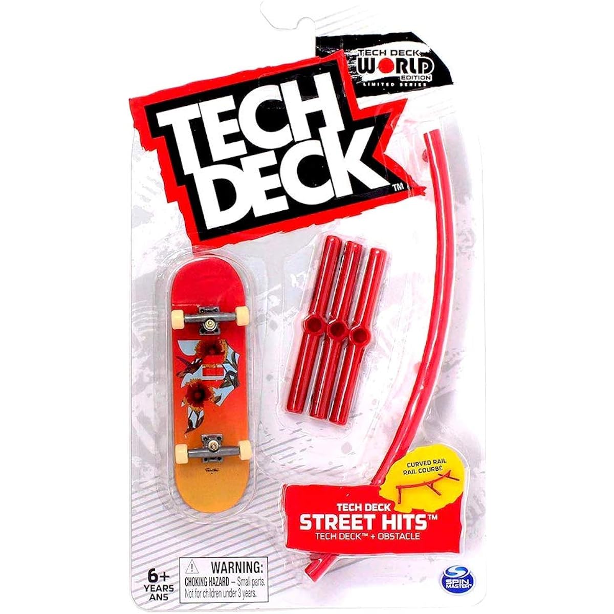 TECH DECK Street Hits World Edition Limited Edition Primitive Skateboard Dirty P Sunflower Orange Fingerboard Curved Rails Obstacle Set