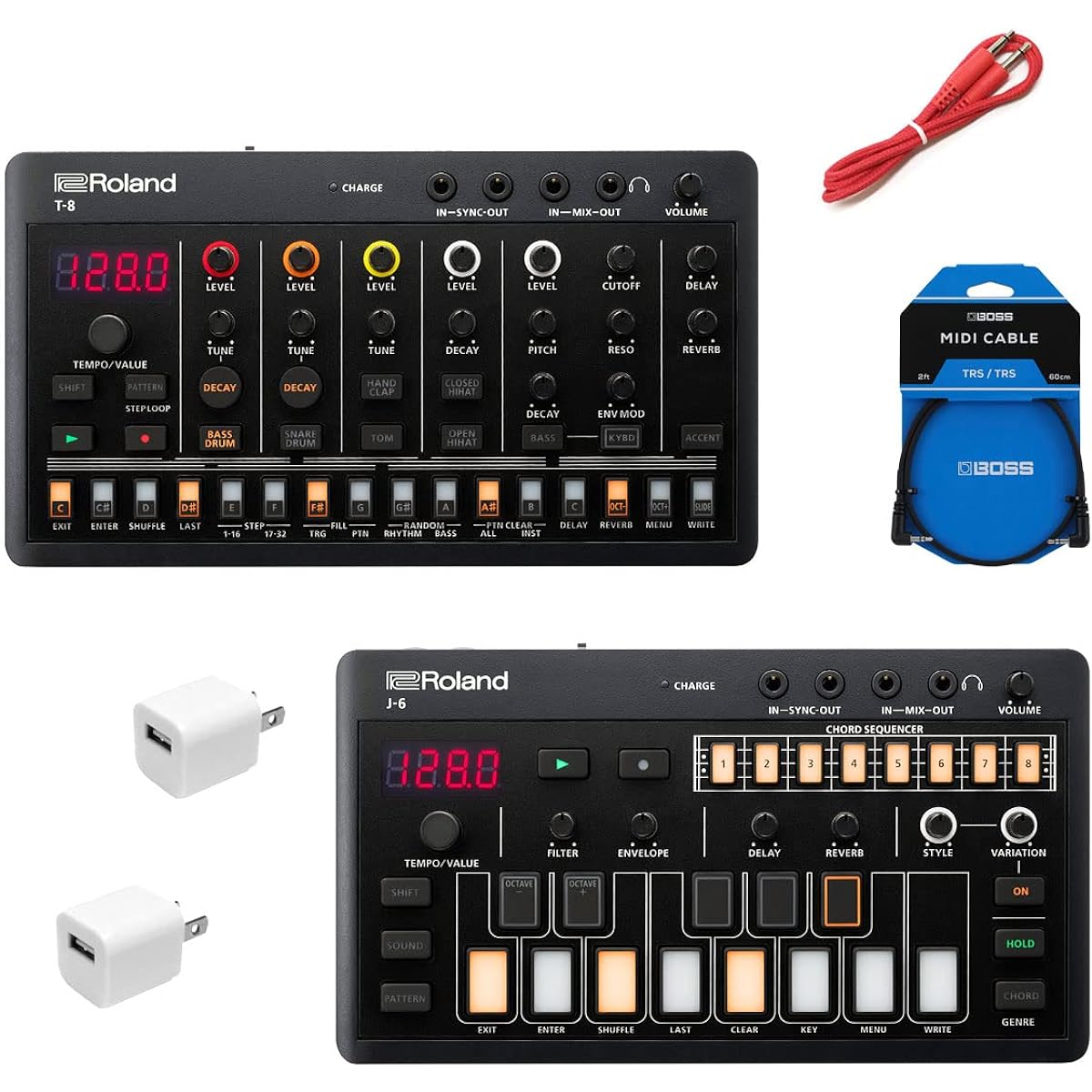 Roland AIRA Compact J-6 + T-8 USB power adapter + connection cable set Roland